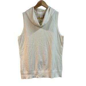 Merona Cream Ivory Cowl Neck Sleeveless Knit Top Sweater Womens Size M‎